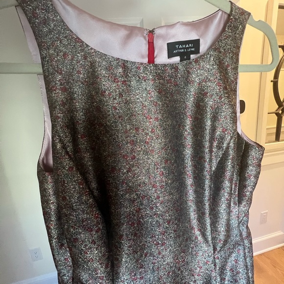 Tahari ASL metallic midi jacquard fit and flare dress, Size 4 NWOT - Picture 3 of 5